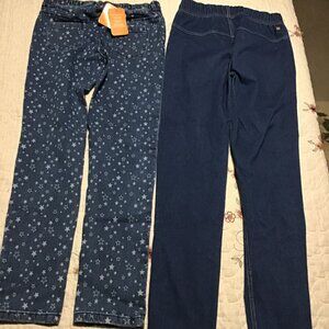 Two Pairs of Girls' Jeans--Gymboree (New) and Tea Collection (Like New)